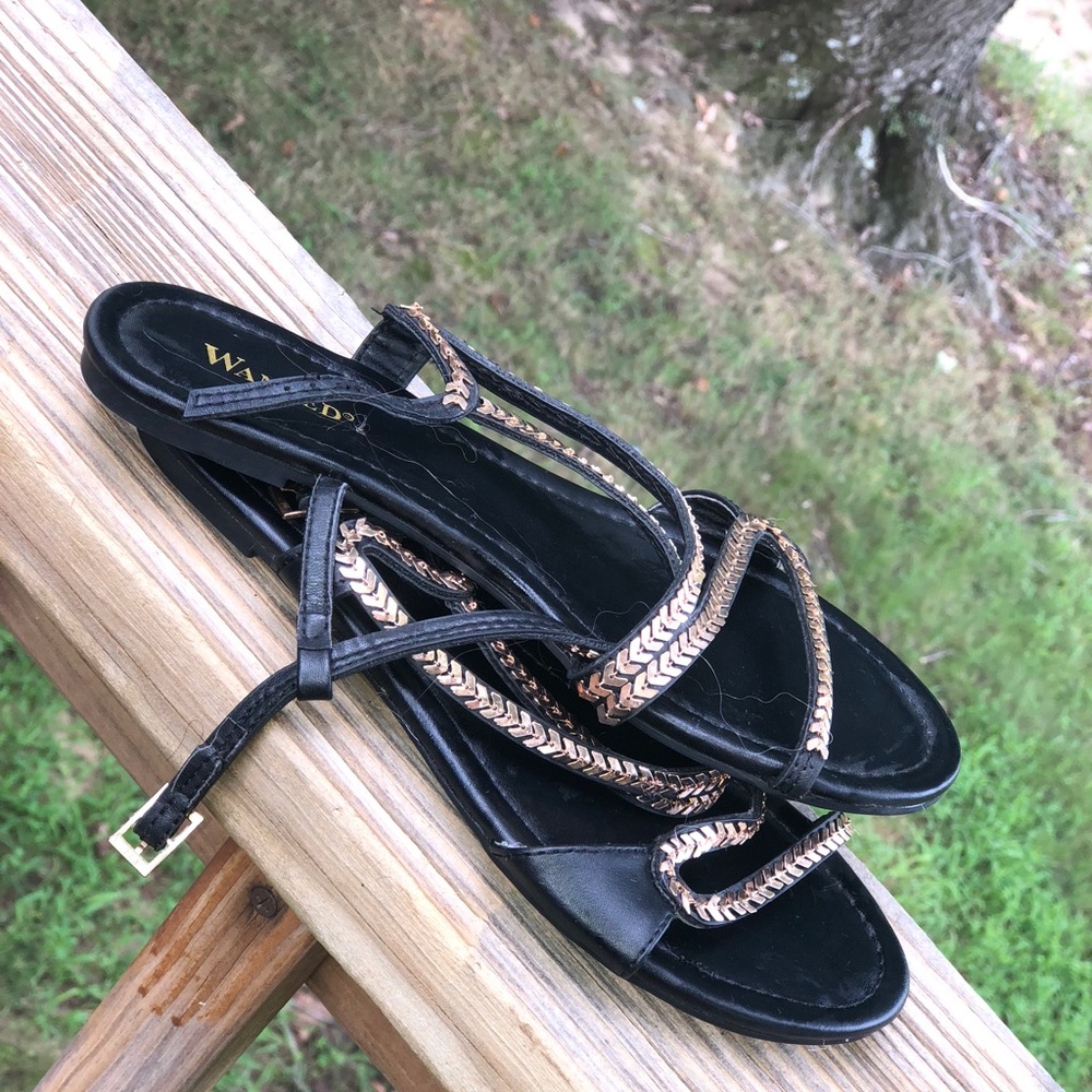 Black and blue sandals from wanted